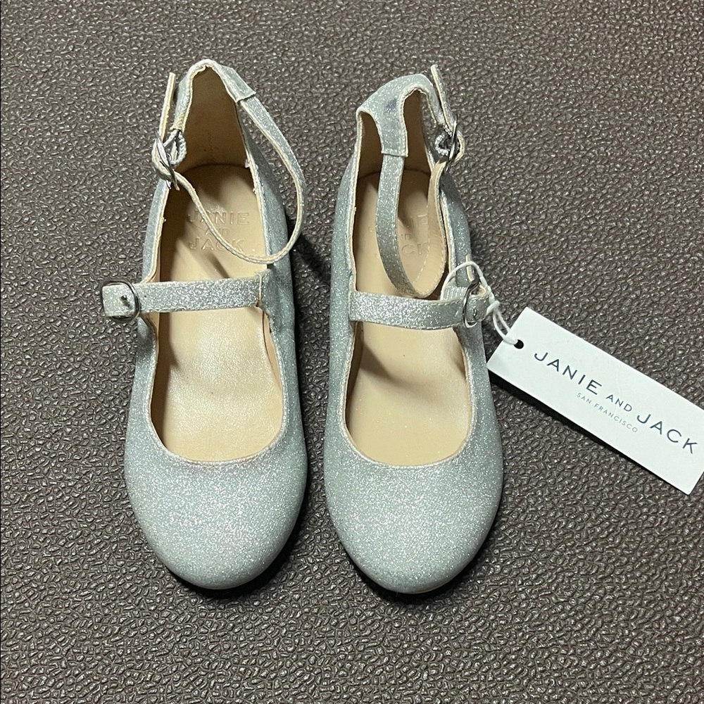 Janie and Jack Shimmering Silver Dress Shoes